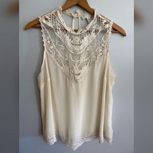 Forever 21 sheer top with lace detail.